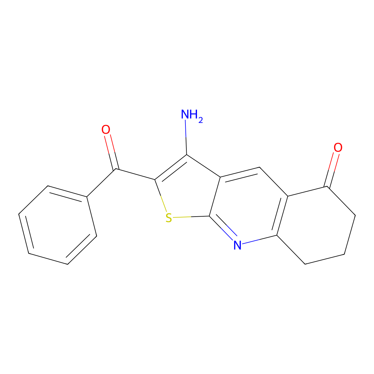 3-Amino-2-benzoyl-7,8-dihydro-6H-thieno[2,3-b]quinolin-5-one molecular structure, CAS 384355-77-5