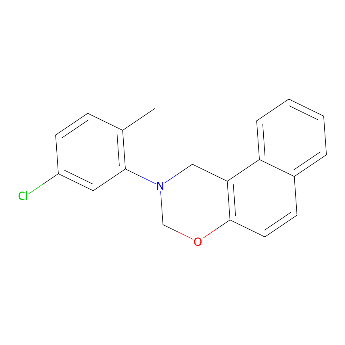 2-(5-chloro-2-methylphenyl)-2,3-dihydro-1H-naphtho[1,2-e][1,3]oxazine molecular structure, CAS 384355-84-4