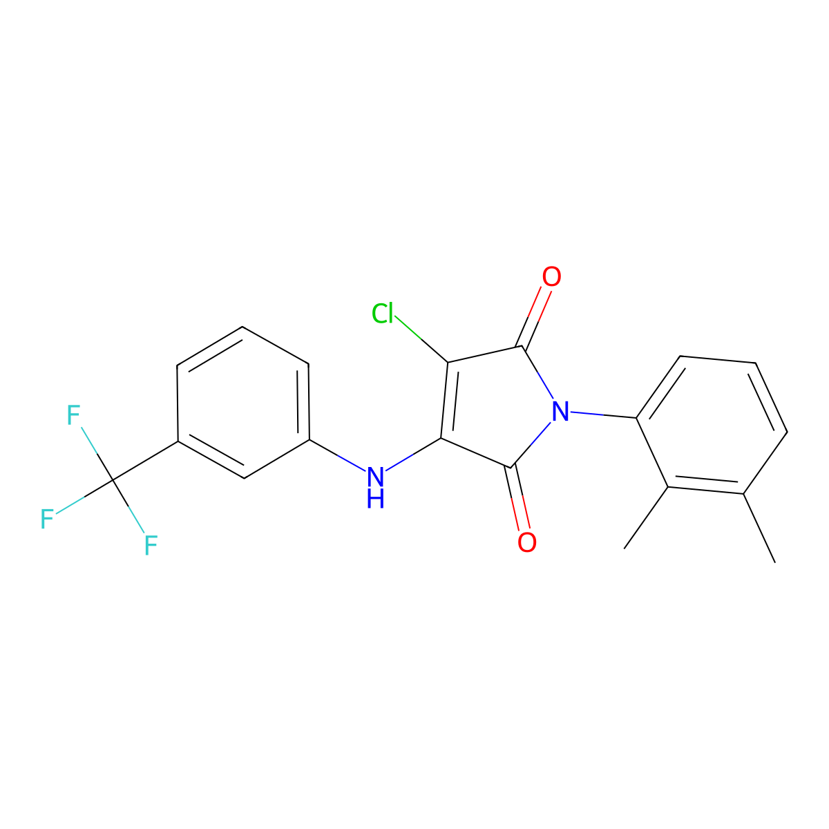 3-Chloro-1-(2,3-dimethylphenyl)-4-[3-(trifluoromethyl)anilino]pyrrole-2,5-dione molecular structure, CAS 384356-01-8