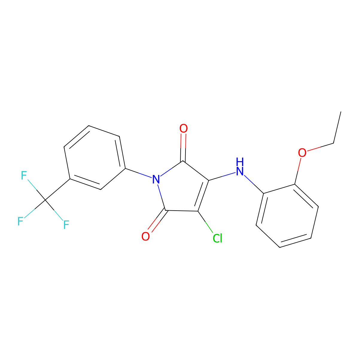 3-Chloro-4-(2-ethoxyanilino)-1-[3-(trifluoromethyl)phenyl]pyrrole-2,5-dione molecular structure, CAS 384356-19-8