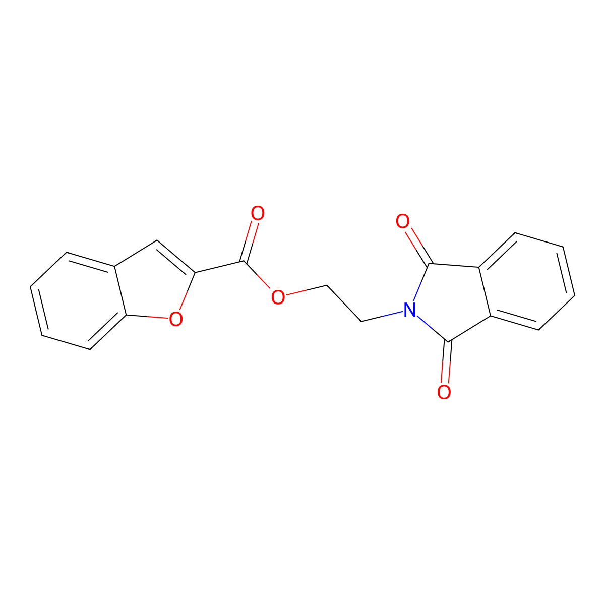 2-(1,3-Dioxoisoindolin-2-yl)ethyl benzofuran-2-carboxylate molecular structure, CAS 384356-30-3