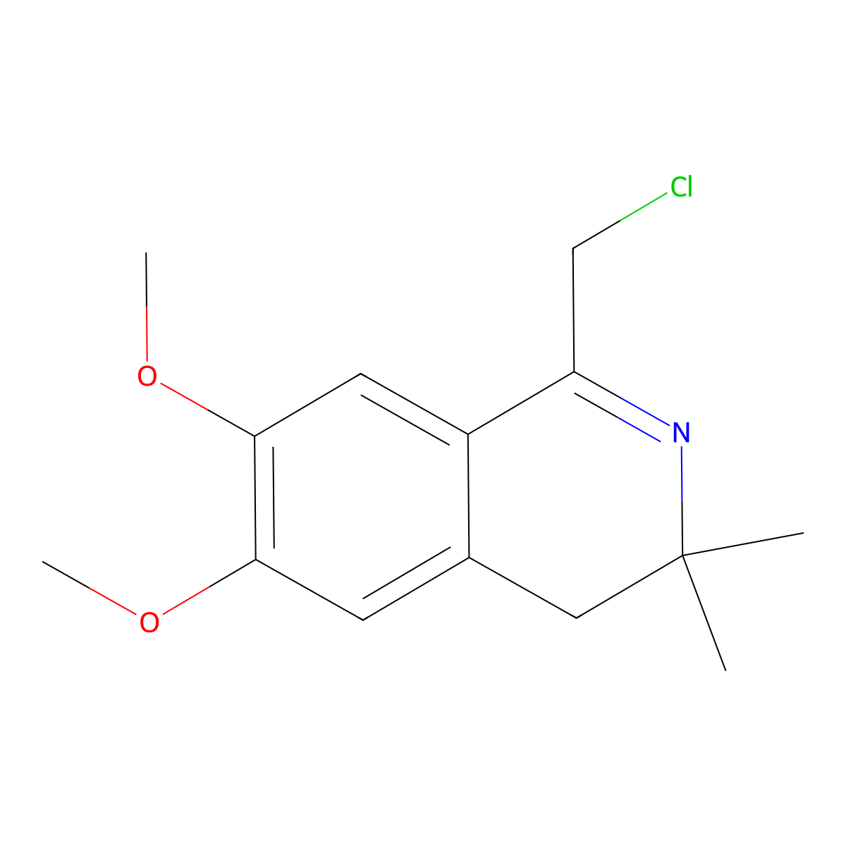 1-(Chloromethyl)-6,7-dimethoxy-3,3-dimethyl-3,4-dihydroisoquinoline molecular structure, CAS 384357-13-5