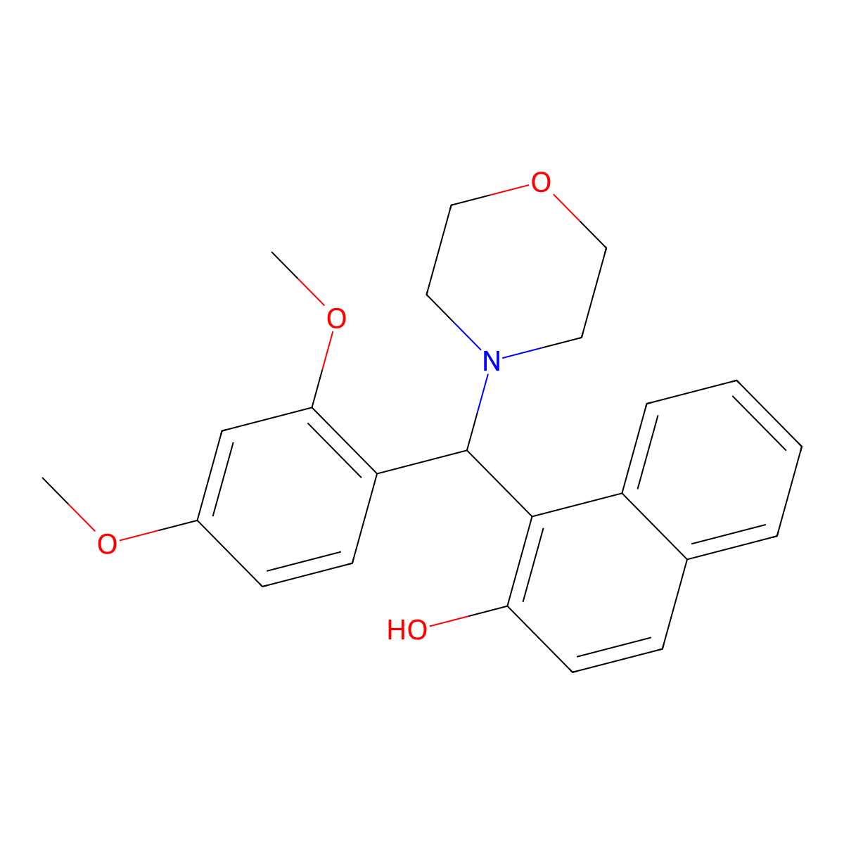 1-[(2,4-Dimethoxyphenyl)(morpholin-4-yl)methyl]naphthalen-2-ol molecular structure, CAS 384357-99-7
