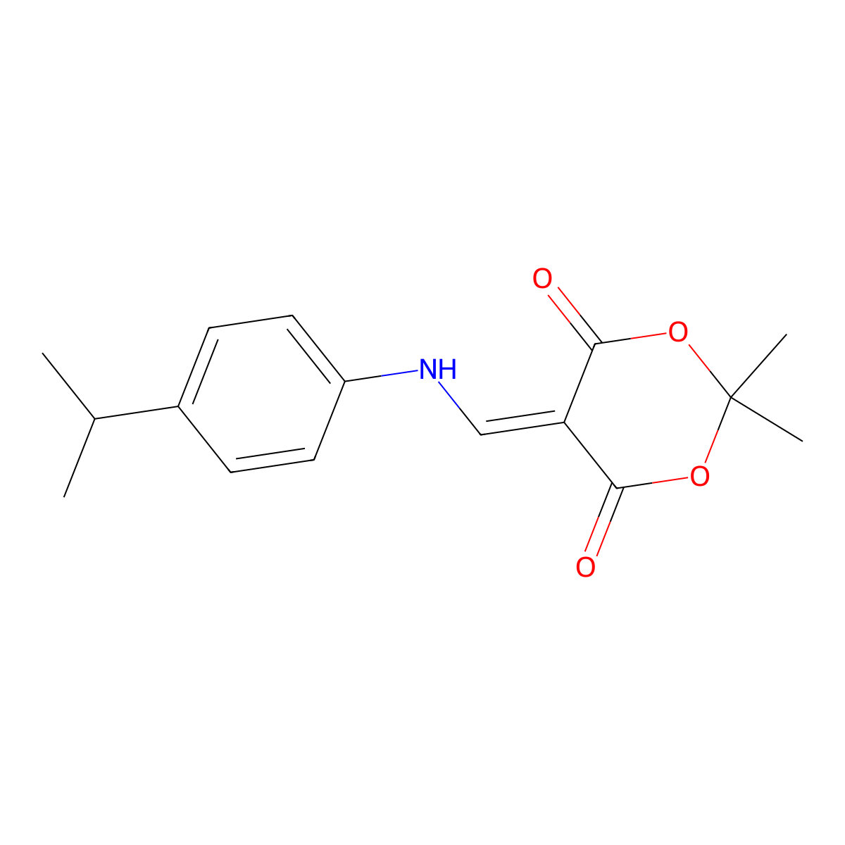 2,2-Dimethyl-5-({[4-(propan-2-yl)phenyl]amino}methylidene)-1,3-dioxane-4,6-dione molecular structure, CAS 384358-53-6