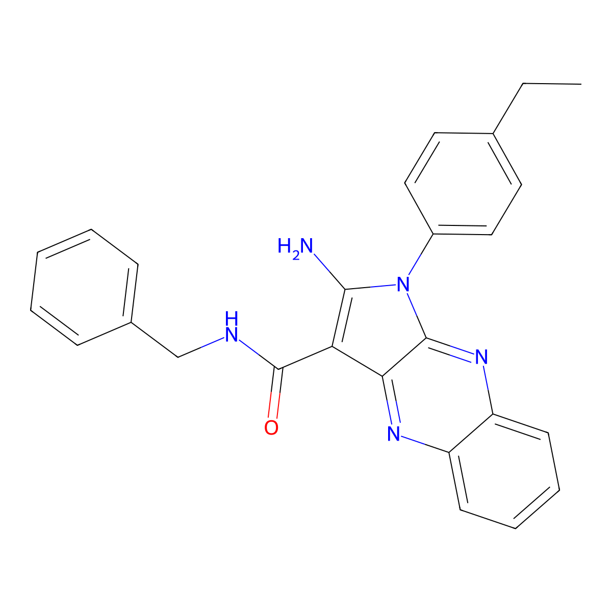 2-amino-N-benzyl-1-(4-ethylphenyl)-1H-pyrrolo[2,3-b]quinoxaline-3-carboxamide molecular structure, CAS 384358-63-8