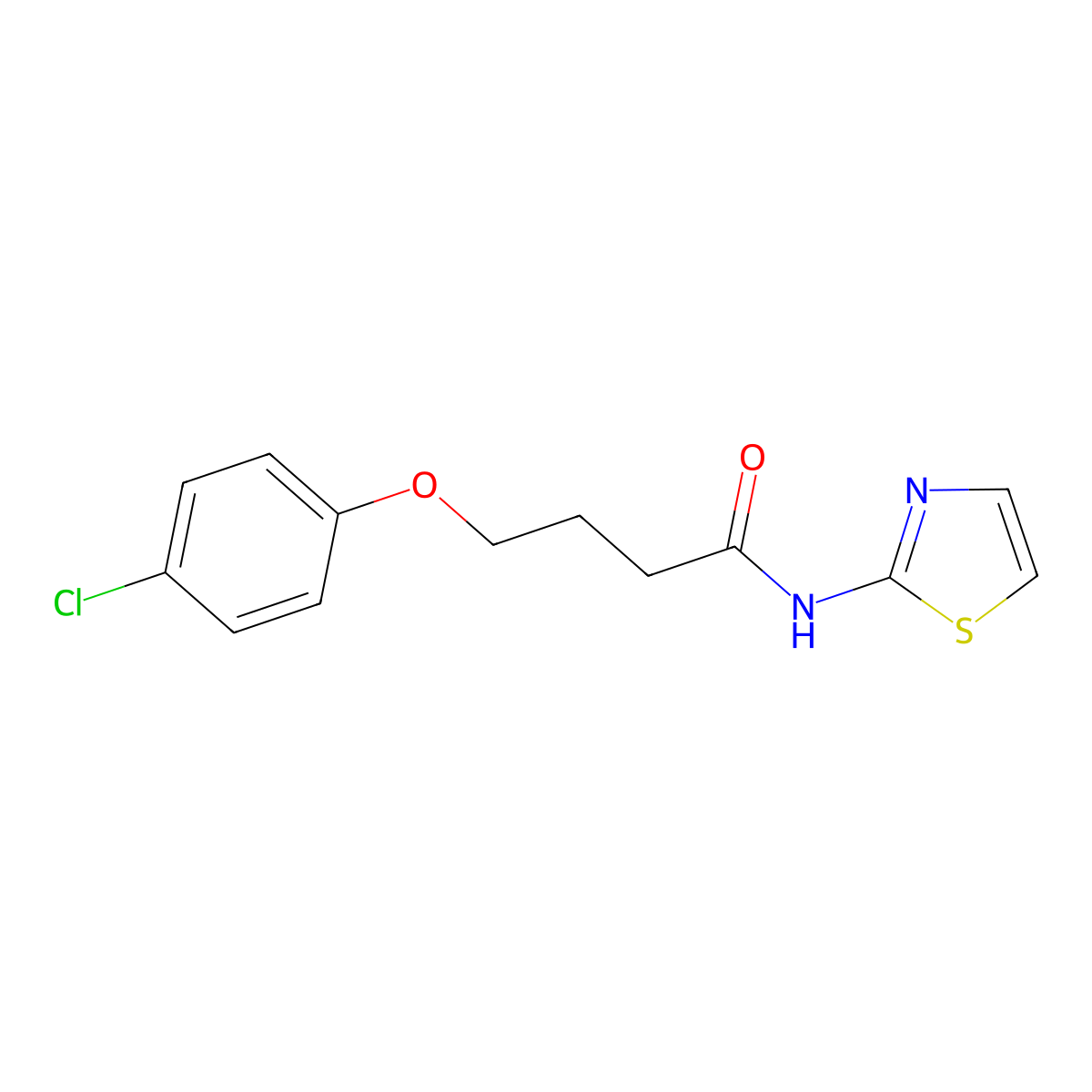4-(4-chlorophenoxy)-N-(1,3-thiazol-2-yl)butanamide molecular structure, CAS 384358-90-1