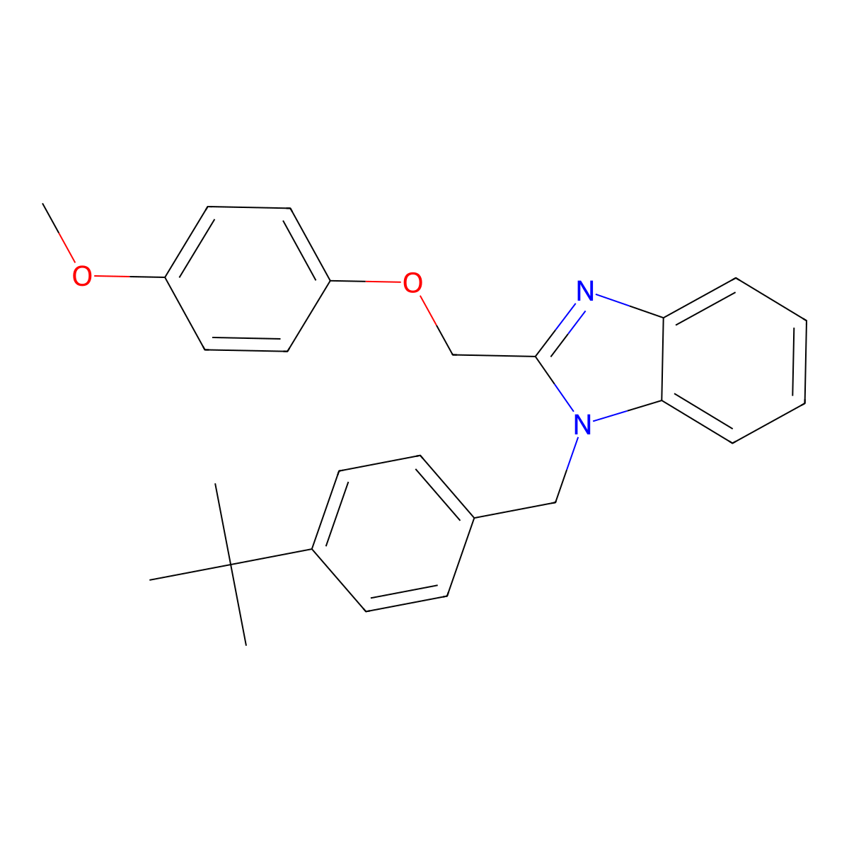1-(4-tert-butylbenzyl)-2-[(4-methoxyphenoxy)methyl]-1H-benzimidazole molecular structure, CAS 384358-98-9