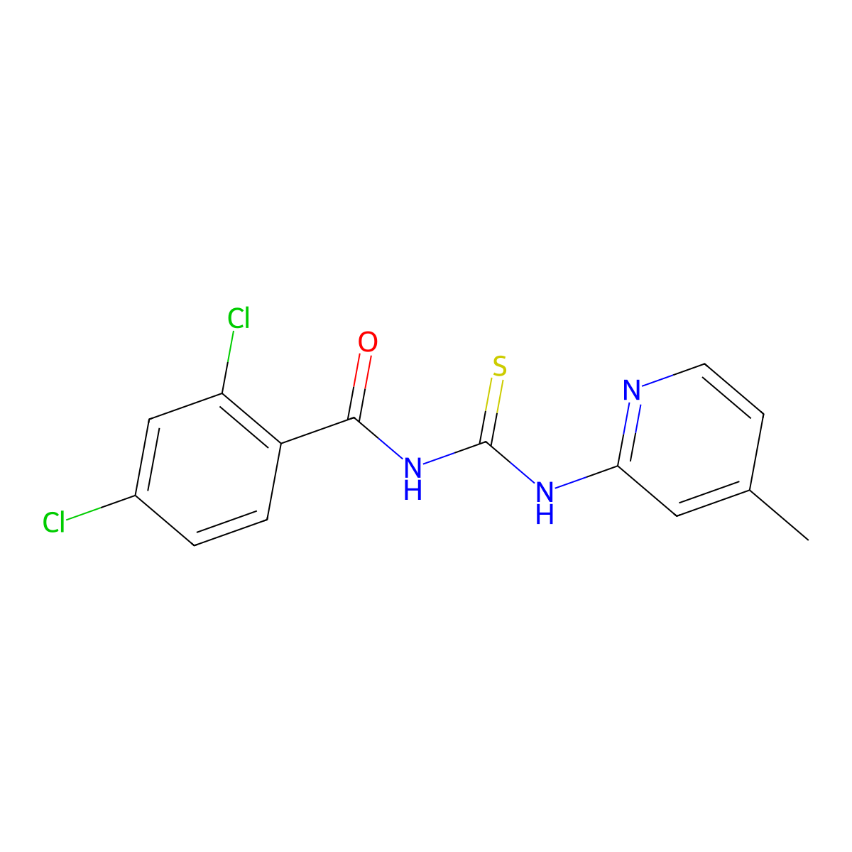 2,4-dichloro-N-[(4-methylpyridin-2-yl)carbamothioyl]benzamide molecular structure, CAS 384359-38-0