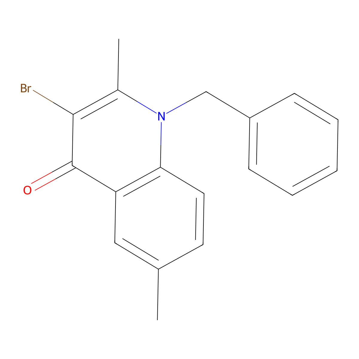 1-Benzyl-3-bromo-2,6-dimethylquinolin-4-one molecular structure, CAS 384359-39-1