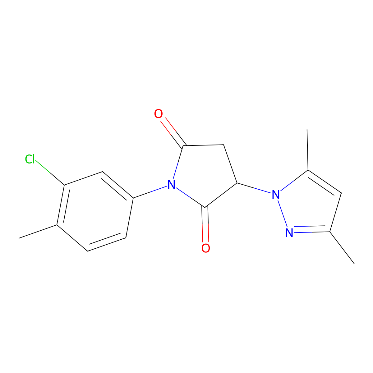 1-(3-Chloro-4-methylphenyl)-3-(3,5-dimethylpyrazol-1-yl)pyrrolidine-2,5-dione molecular structure, CAS 384359-61-9