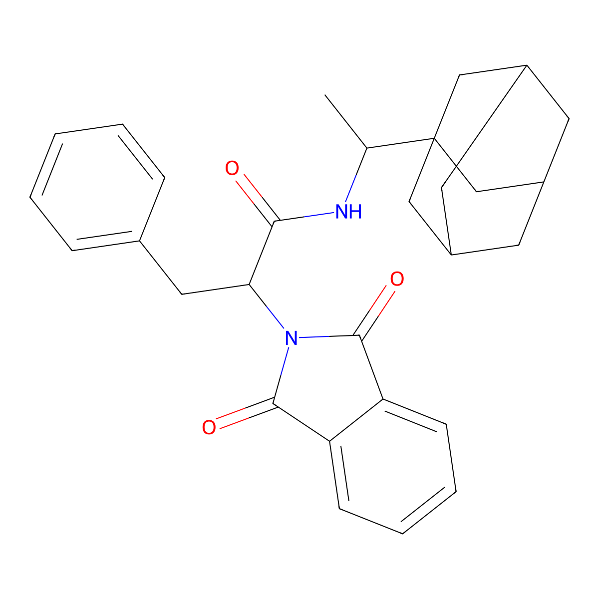 N-[1-(1-adamantyl)ethyl]-2-(1,3-dioxoisoindol-2-yl)-3-phenylpropanamide molecular structure, CAS 384359-80-2
