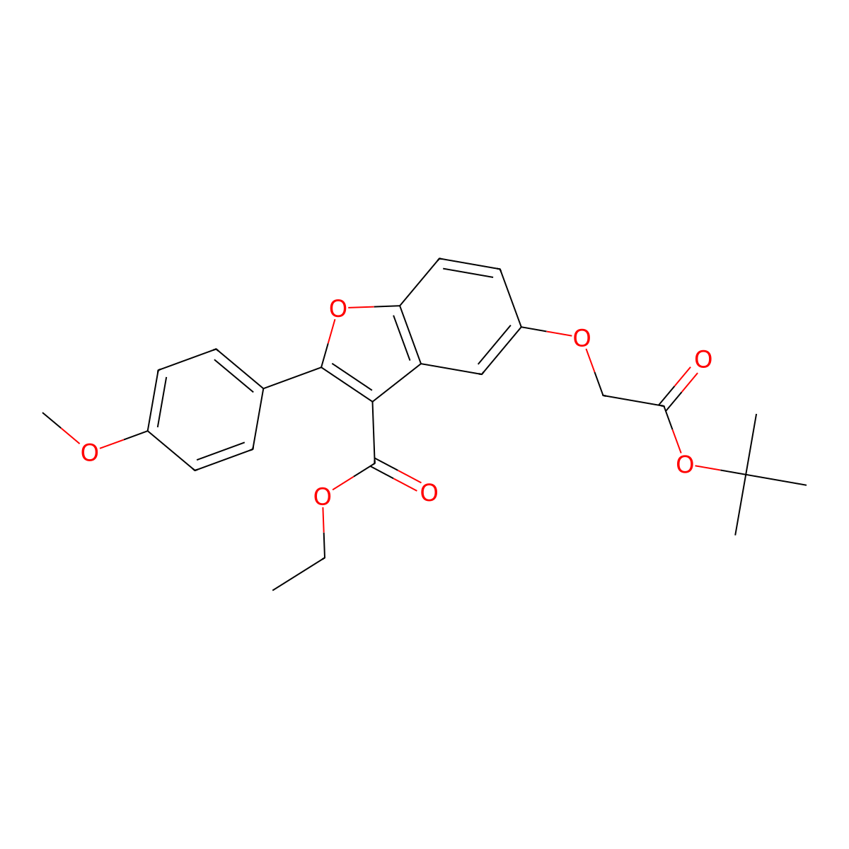 Ethyl 5-(2-(tert-butoxy)-2-oxoethoxy)-2-(4-methoxyphenyl)benzofuran-3-carboxylate molecular structure, CAS 384359-97-1