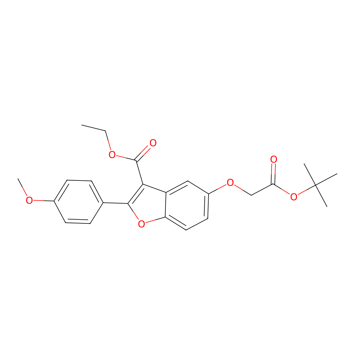 Ethyl 5-(2-(tert-butoxy)-2-oxoethoxy)-2-(4-methoxyphenyl)benzofuran-3-carboxylate molecular structure, CAS 384359-97-1