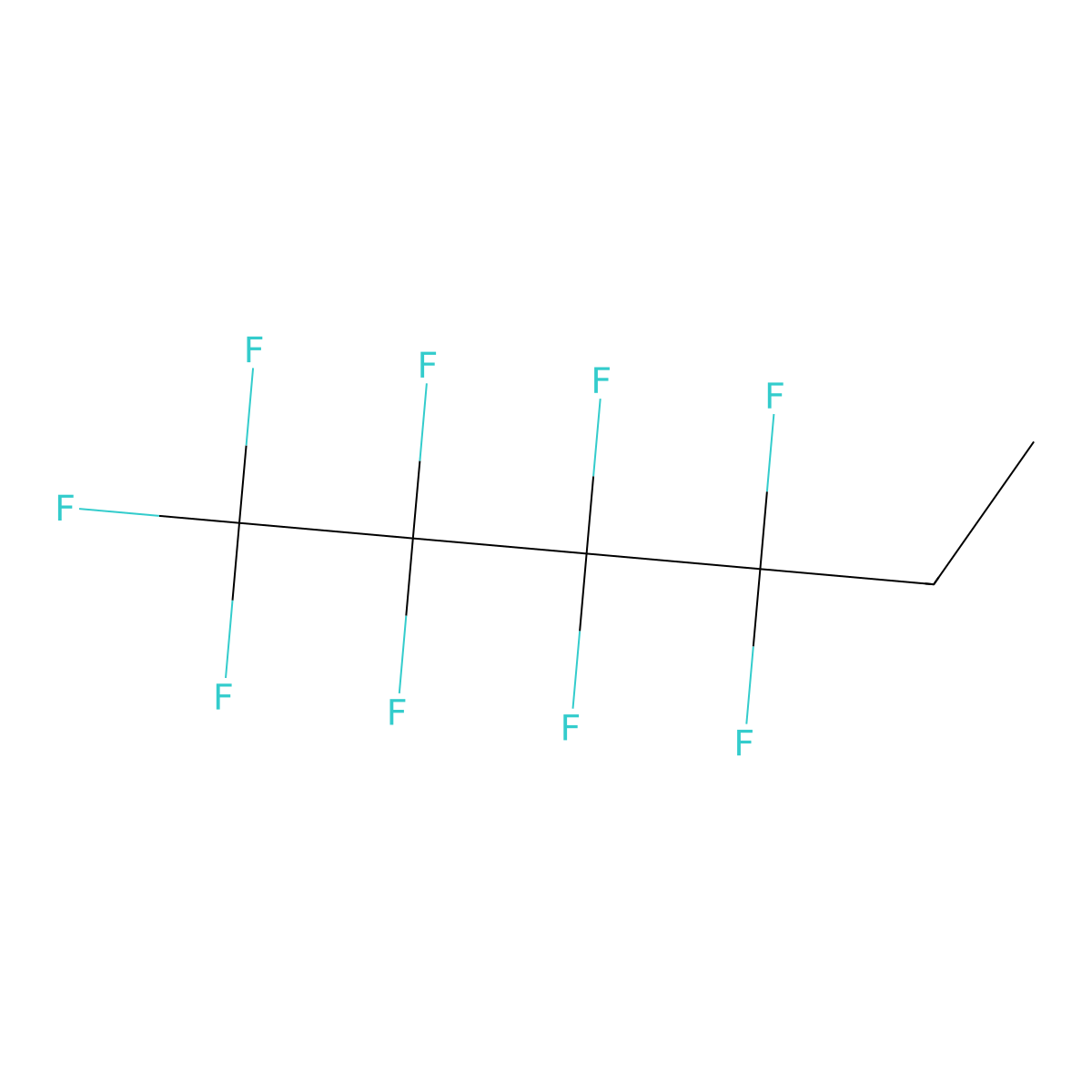 1H,1H,1H,2H,2H-Nonafluorohexane molecular structure, CAS 38436-17-8