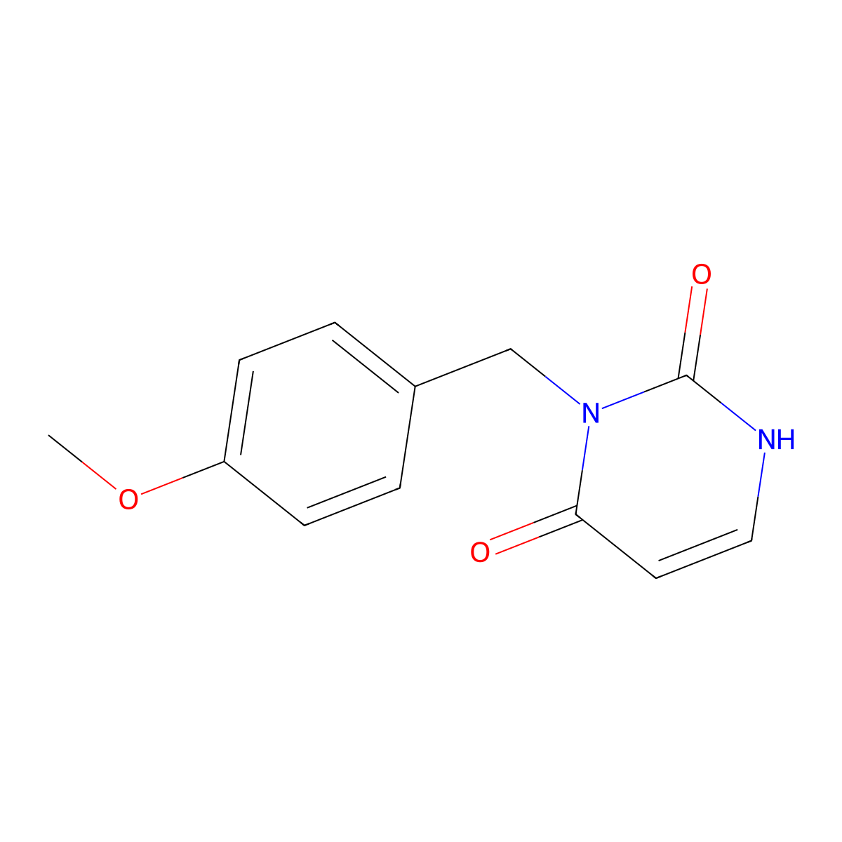 3-[(4-Methoxyphenyl)methyl]-1,2,3,4-tetrahydropyrimidine-2,4-dione molecular structure, CAS 384360-33-2