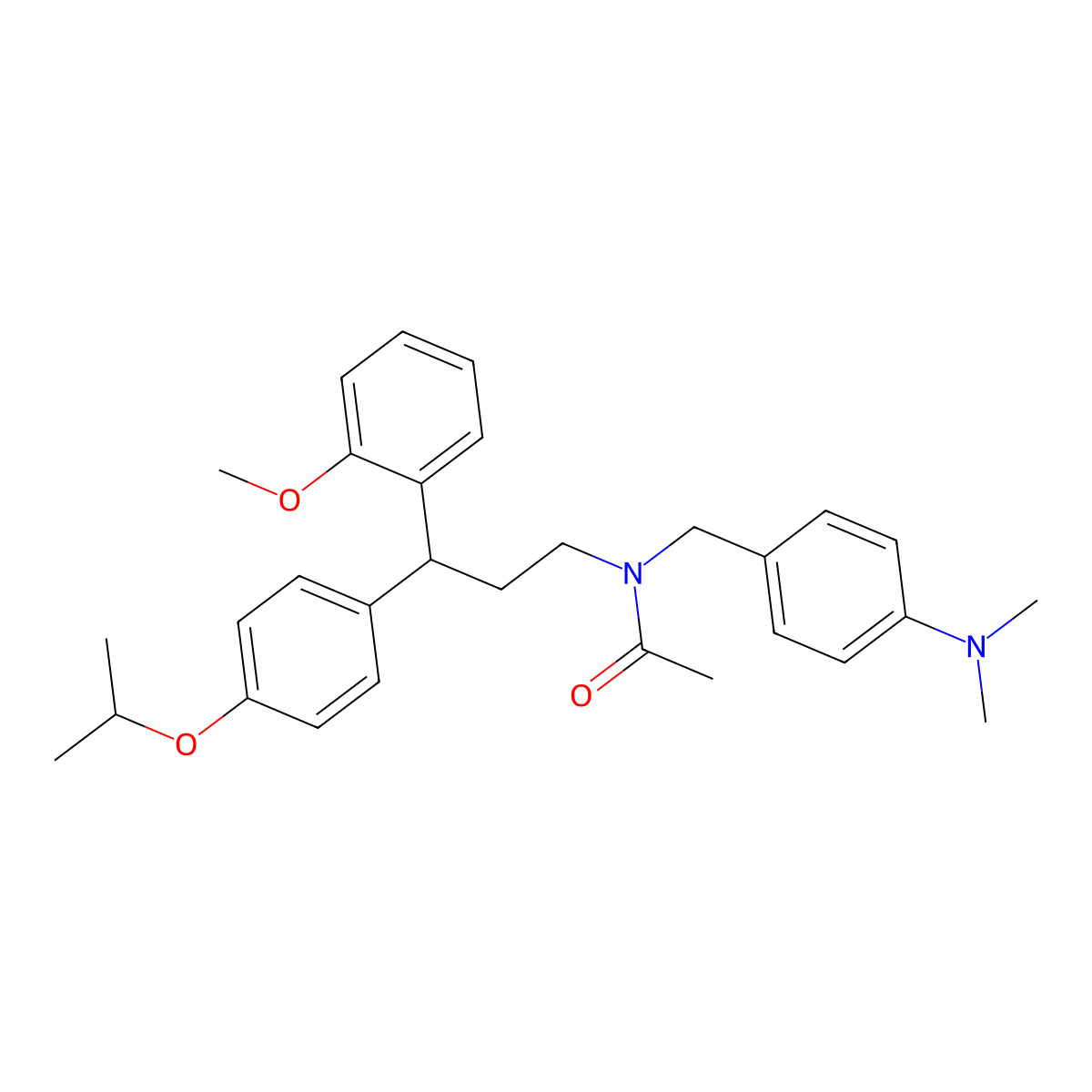 N-(4-(dimethylamino)benzyl)-N-(3-(4-isopropoxyphenyl)-3-(2-methoxyphenyl)propyl)acetamide molecular structure, CAS 384360-54-7