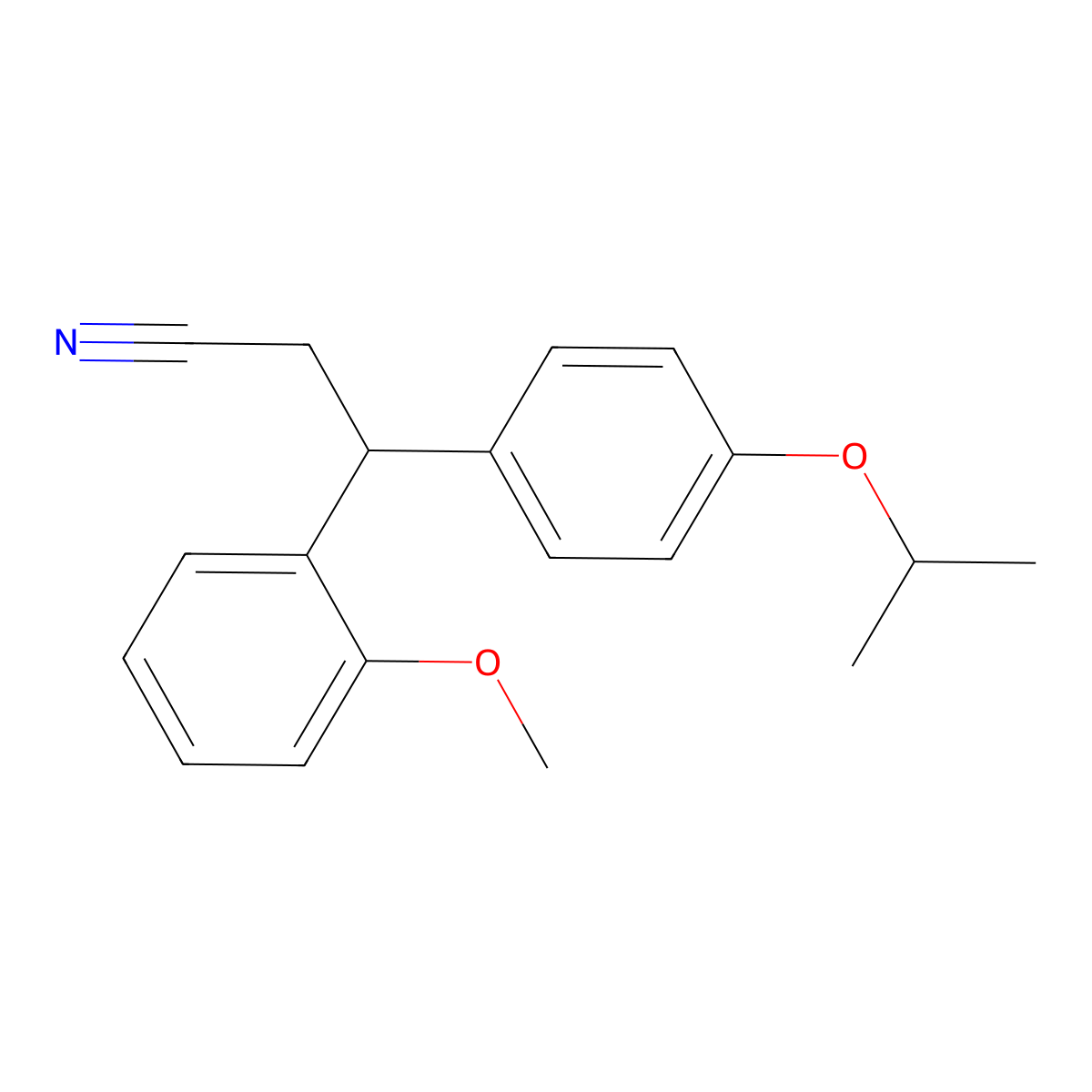 3-(2-Methoxyphenyl)-3-(4-propan-2-yloxyphenyl)propanenitrile molecular structure, CAS 384360-65-0