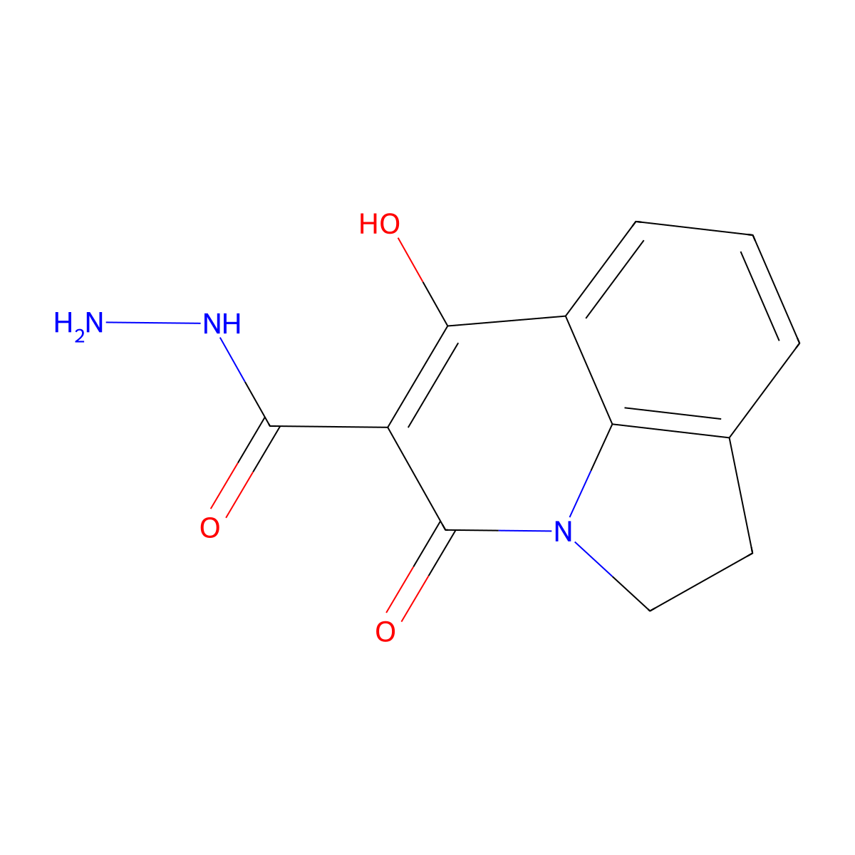 6-Hydroxy-4-oxo-1,2-dihydro-4H-pyrrolo[3,2,1-ij]quinoline-5-carbohydrazide molecular structure, CAS 384360-73-0