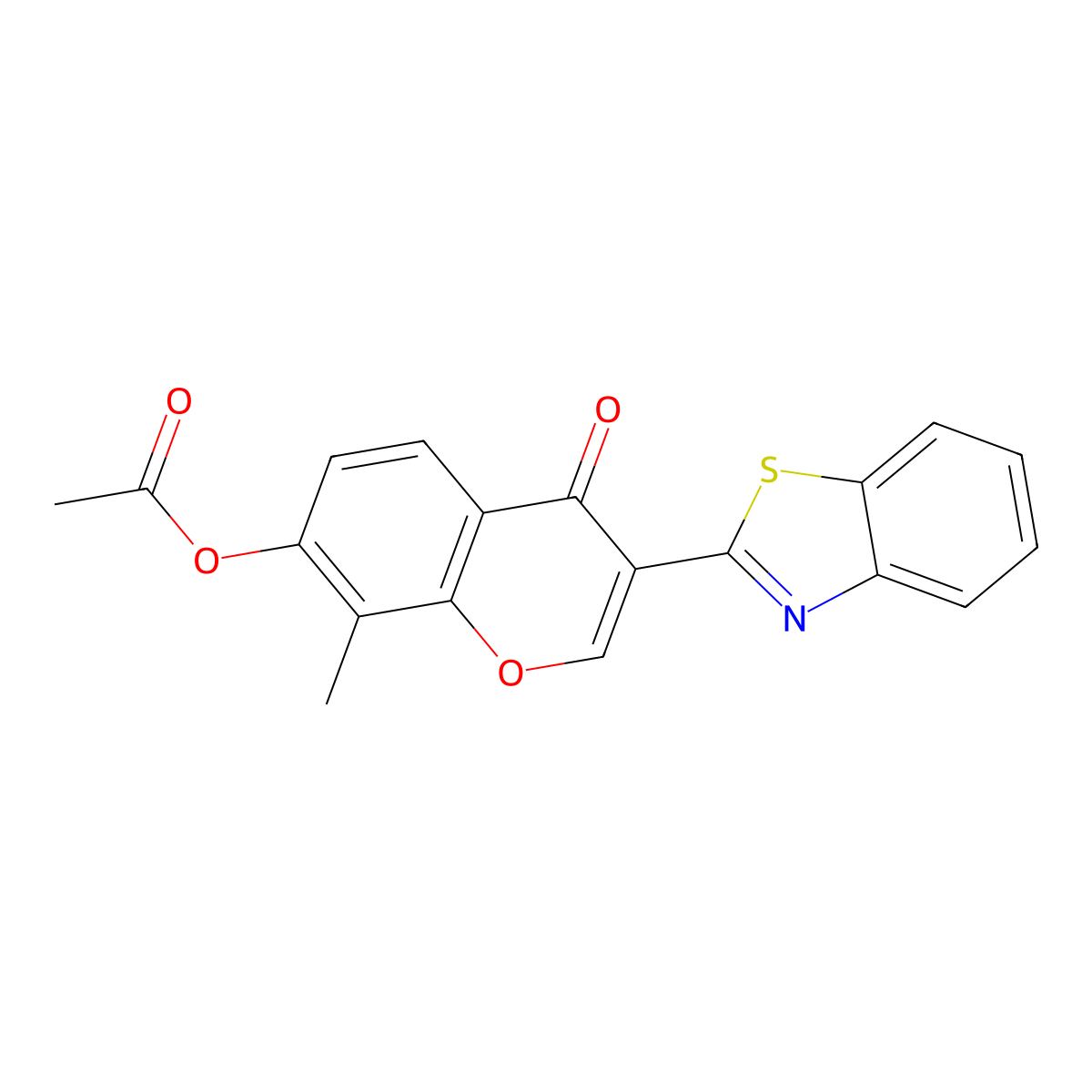 3-(1,3-benzothiazol-2-yl)-8-methyl-4-oxo-4H-chromen-7-yl acetate molecular structure, CAS 384361-23-3