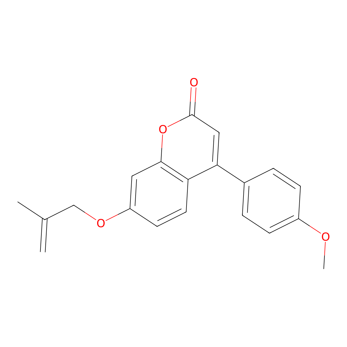 4-(4-methoxyphenyl)-7-[(2-methylallyl)oxy]-2H-chromen-2-one molecular structure, CAS 384361-35-7