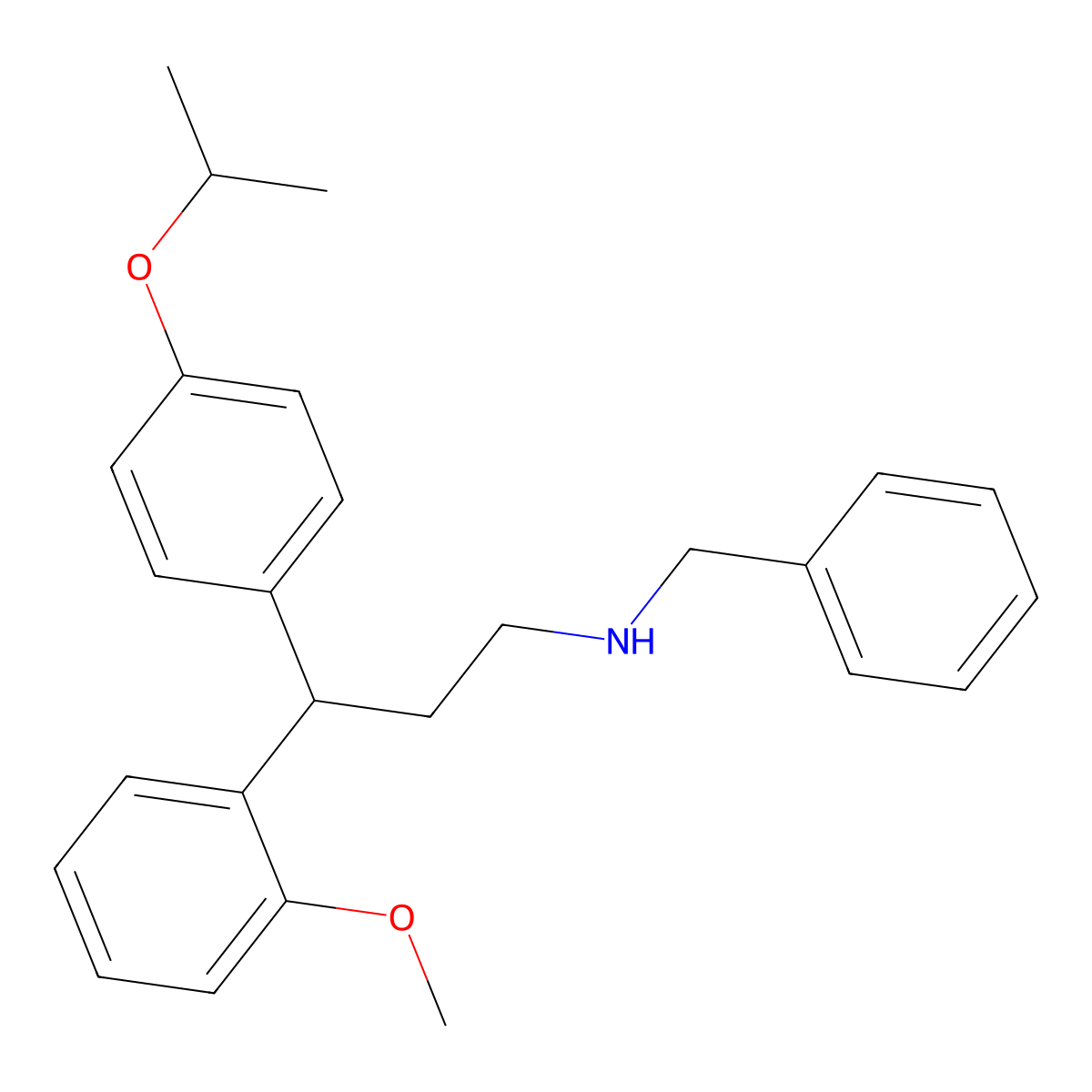 N-benzyl-3-(2-methoxyphenyl)-3-(4-propan-2-yloxyphenyl)propan-1-amine molecular structure, CAS 384361-48-2
