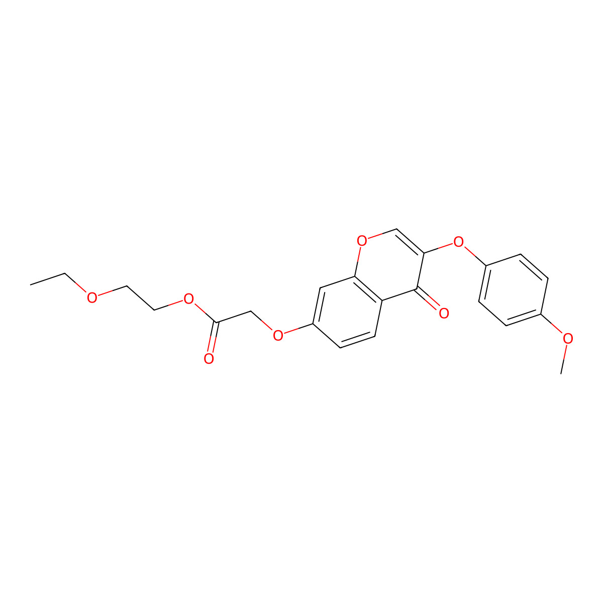 2-ethoxyethyl {[3-(4-methoxyphenoxy)-4-oxo-4H-chromen-7-yl]oxy}acetate molecular structure, CAS 384361-49-3