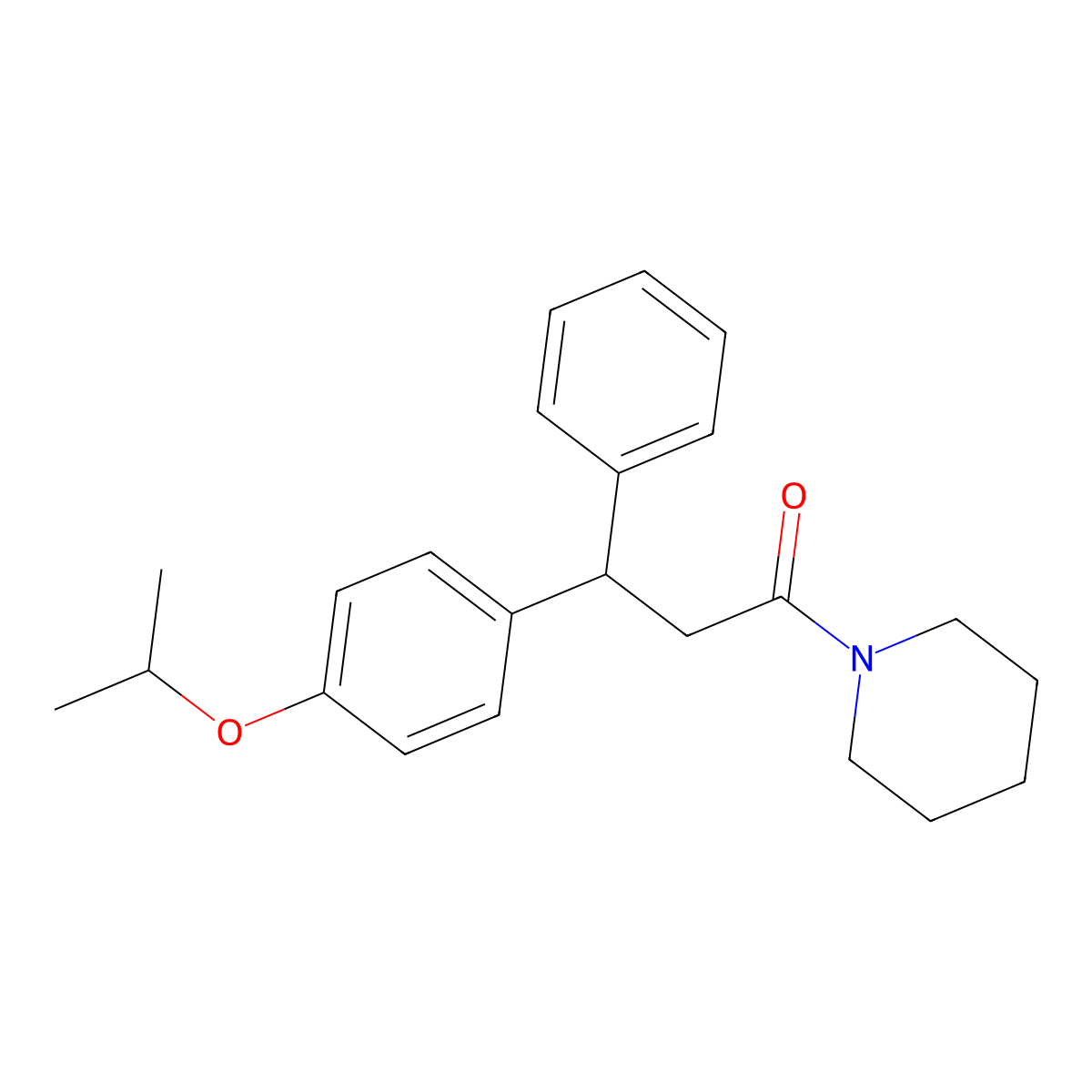 3-Phenyl-1-piperidin-1-yl-3-(4-propan-2-yloxyphenyl)propan-1-one molecular structure, CAS 384361-53-9