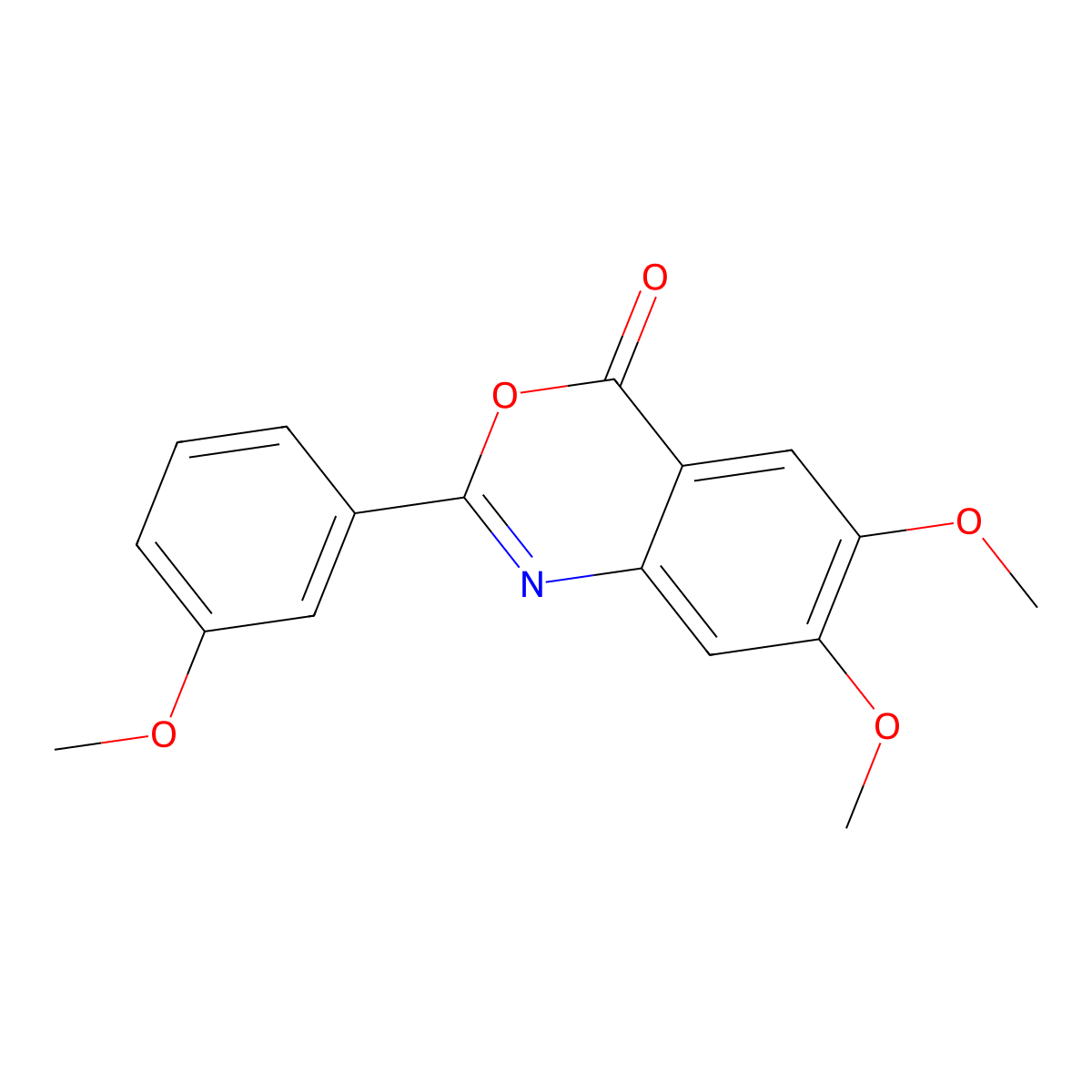 6,7-Dimethoxy-2-(3-methoxyphenyl)-3,1-benzoxazin-4-one molecular structure, CAS 384361-66-4