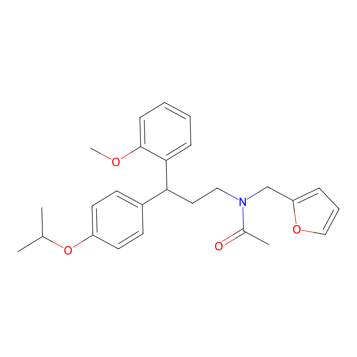 N-(2-Furanylmethyl)-N-[3-(2-methoxyphenyl)-3-[4-(1-methylethoxy)phenyl]propyl]acetamide molecular structure, CAS 384361-73-3
