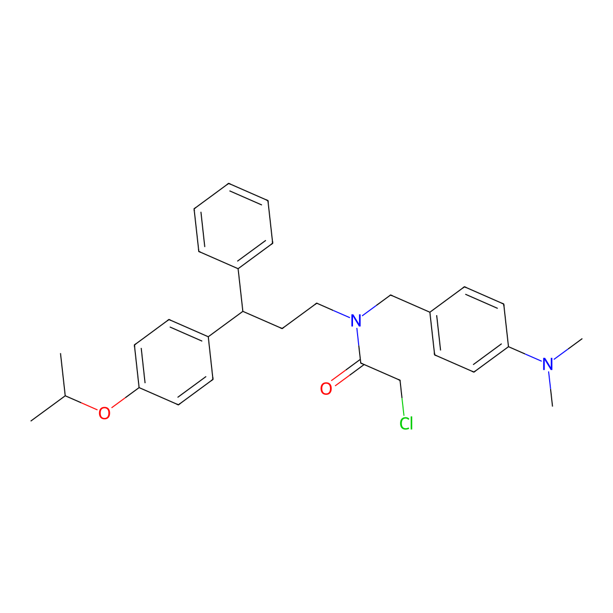 2-chloro-N-[4-(dimethylamino)benzyl]-N-{3-phenyl-3-[4-(propan-2-yloxy)phenyl]propyl}acetamide molecular structure, CAS 384361-79-9