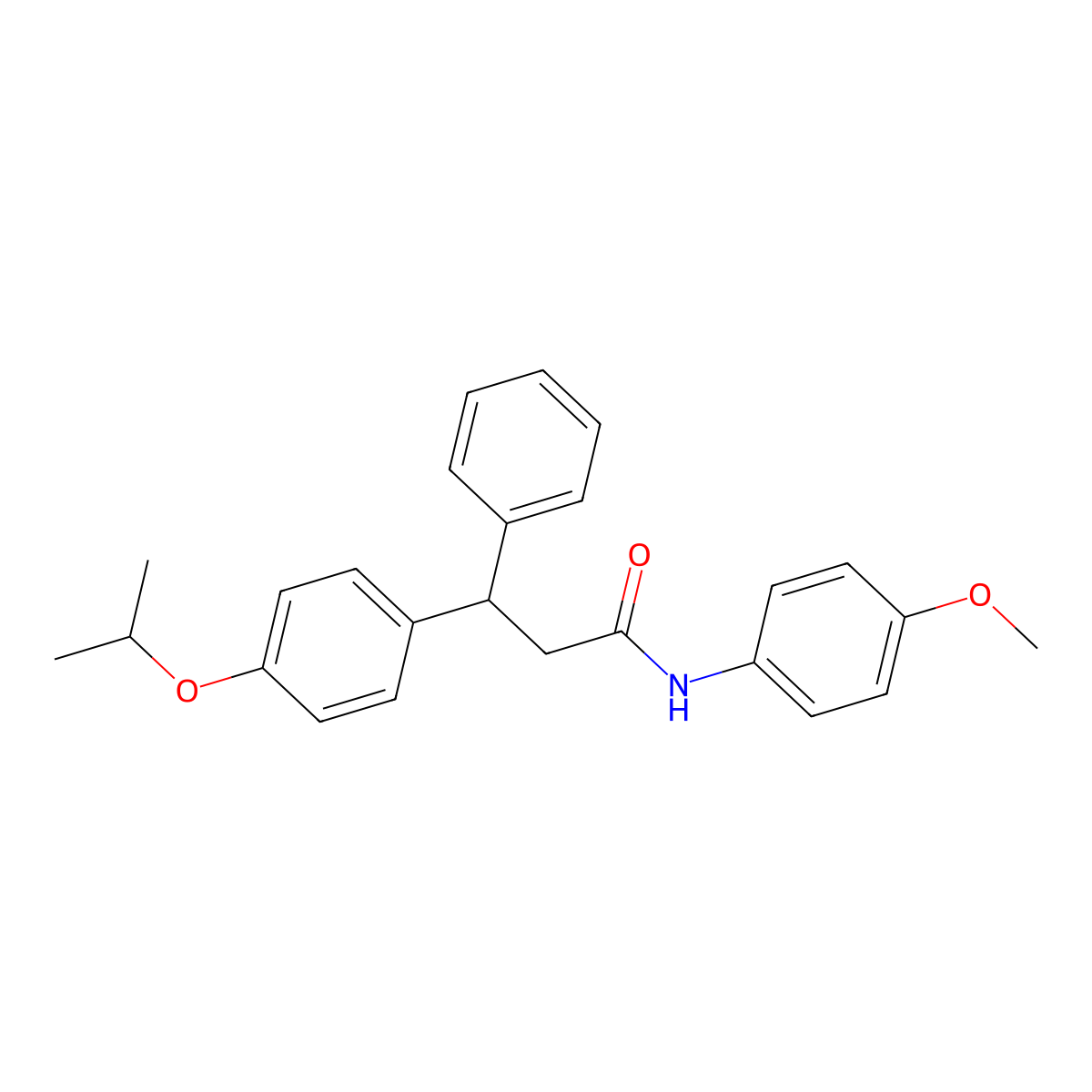 N-(4-methoxyphenyl)-3-phenyl-3-(4-propan-2-yloxyphenyl)propanamide molecular structure, CAS 384361-81-3