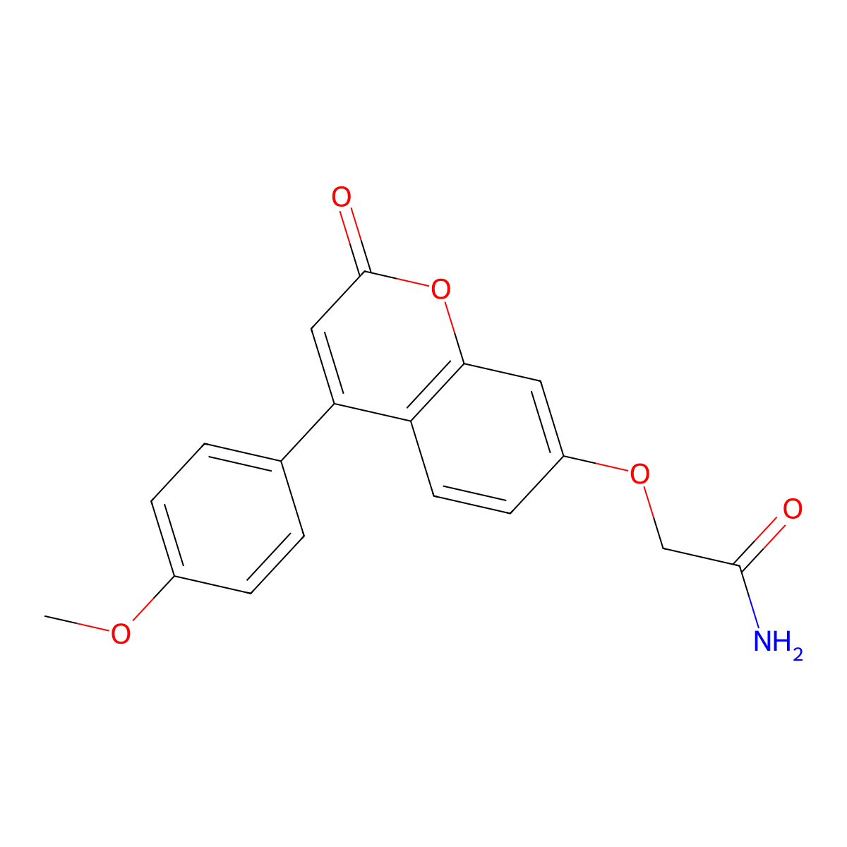 2-{[4-(4-methoxyphenyl)-2-oxo-2H-chromen-7-yl]oxy}acetamide molecular structure, CAS 384361-92-6