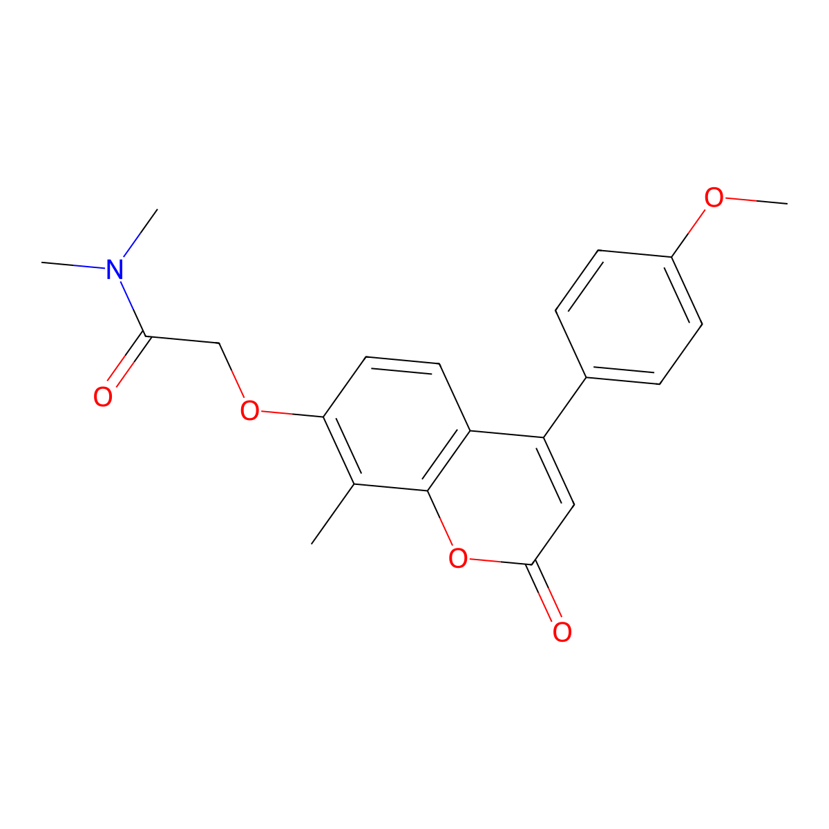 2-{[4-(4-methoxyphenyl)-8-methyl-2-oxo-2H-chromen-7-yl]oxy}-N,N-dimethylacetamide molecular structure, CAS 384362-00-9