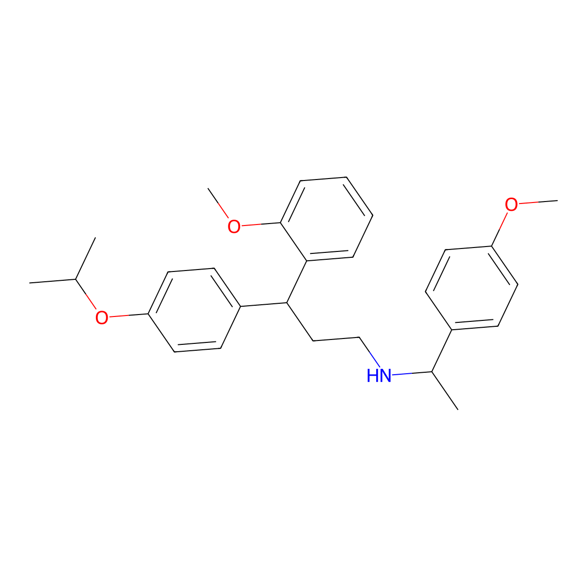 3-(2-methoxyphenyl)-N-[1-(4-methoxyphenyl)ethyl]-3-(4-propan-2-yloxyphenyl)propan-1-amine molecular structure, CAS 384362-04-3