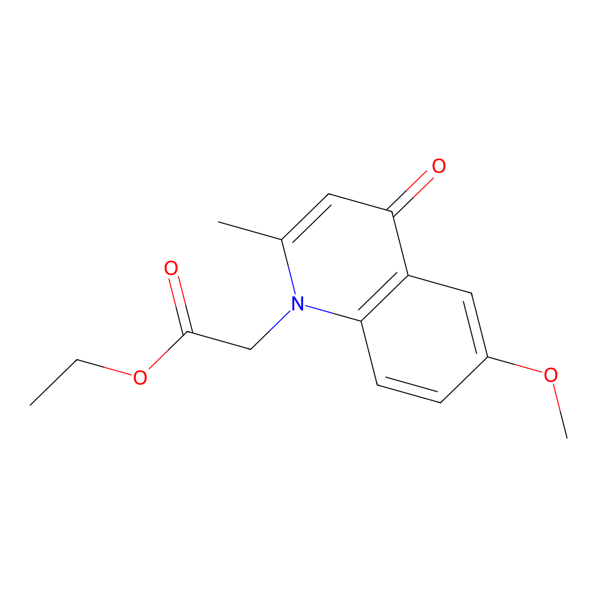Ethyl 2-(6-methoxy-2-methyl-4-oxoquinolin-1(4H)-yl)acetate molecular structure, CAS 384362-33-8