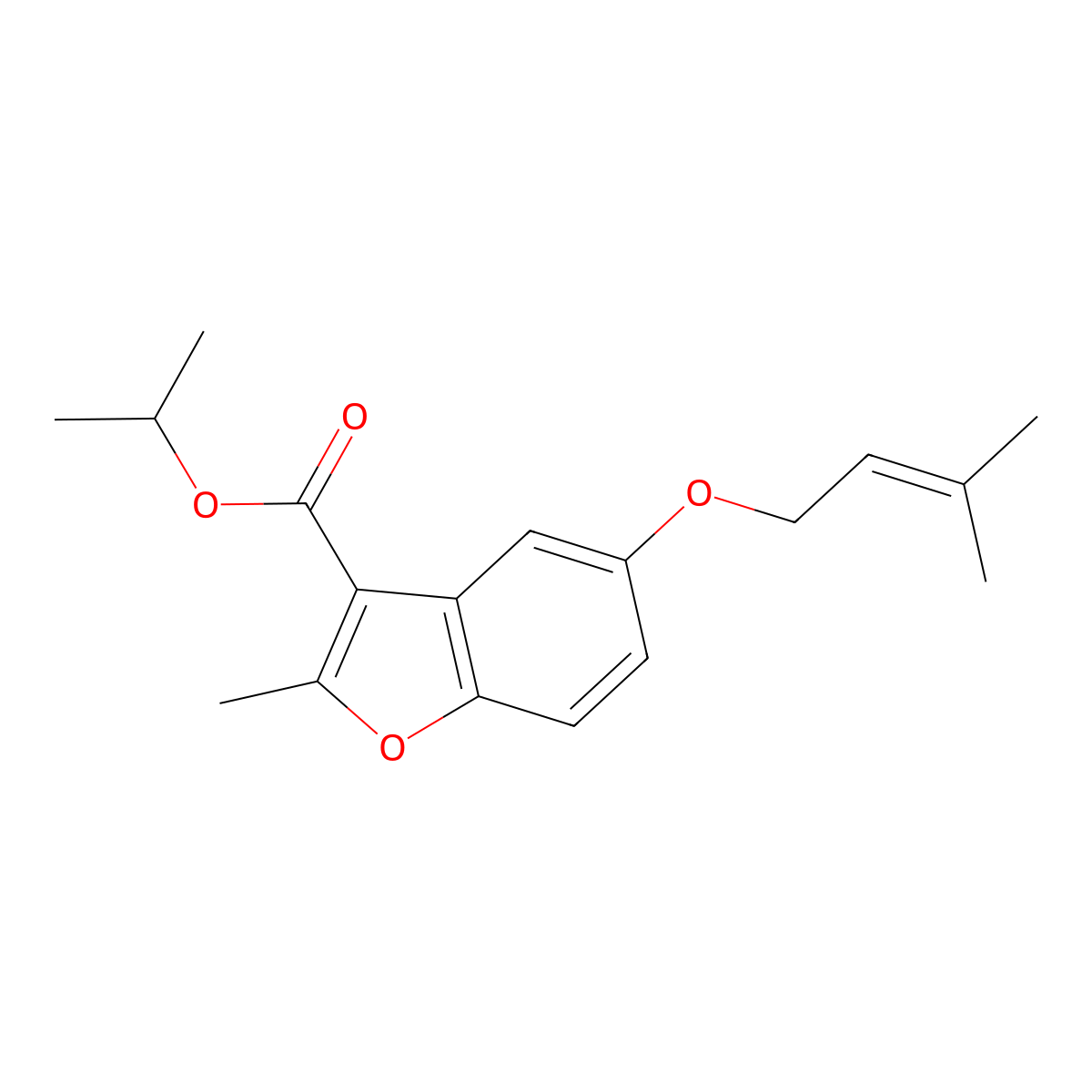 Methylethyl 2-methyl-5-(3-methylbut-2-enyloxy)benzo[b]furan-3-carboxylate molecular structure, CAS 384362-47-4