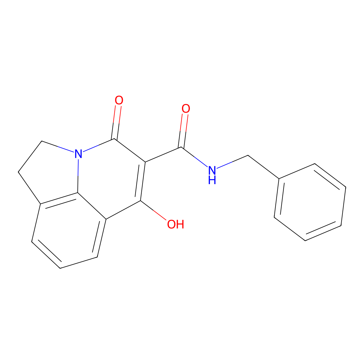 N-benzyl-6-hydroxy-4-oxo-1,2-dihydro-4H-pyrrolo[3,2,1-ij]quinoline-5-carboxamide molecular structure, CAS 384362-64-5