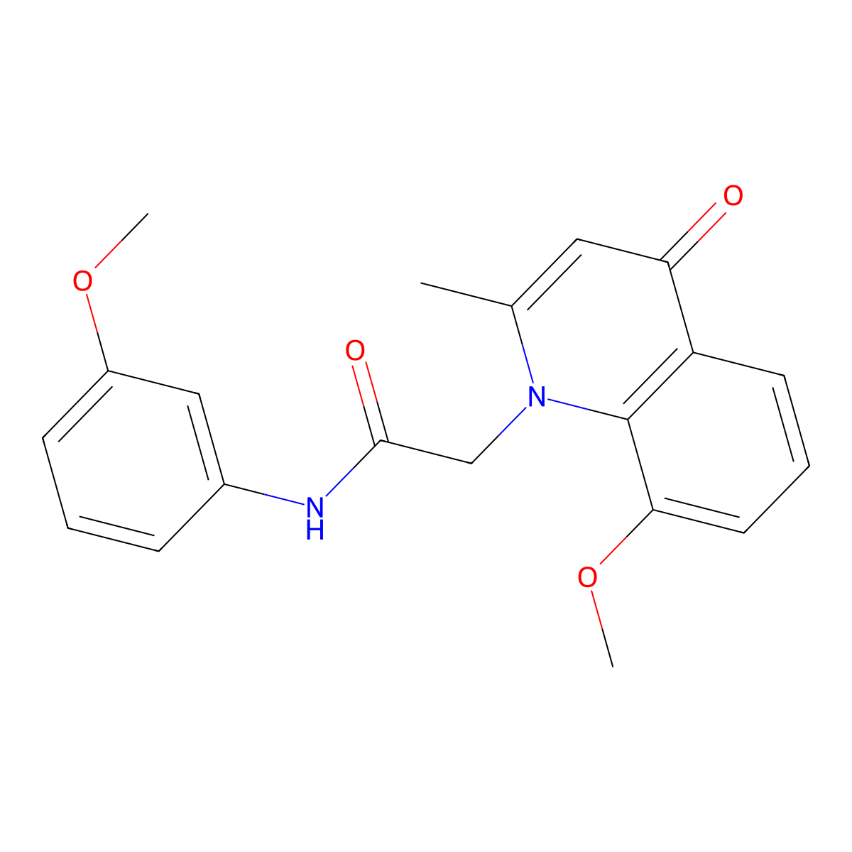 2-(8-methoxy-2-methyl-4-oxoquinolin-1(4H)-yl)-N-(3-methoxyphenyl)acetamide molecular structure, CAS 384362-83-8
