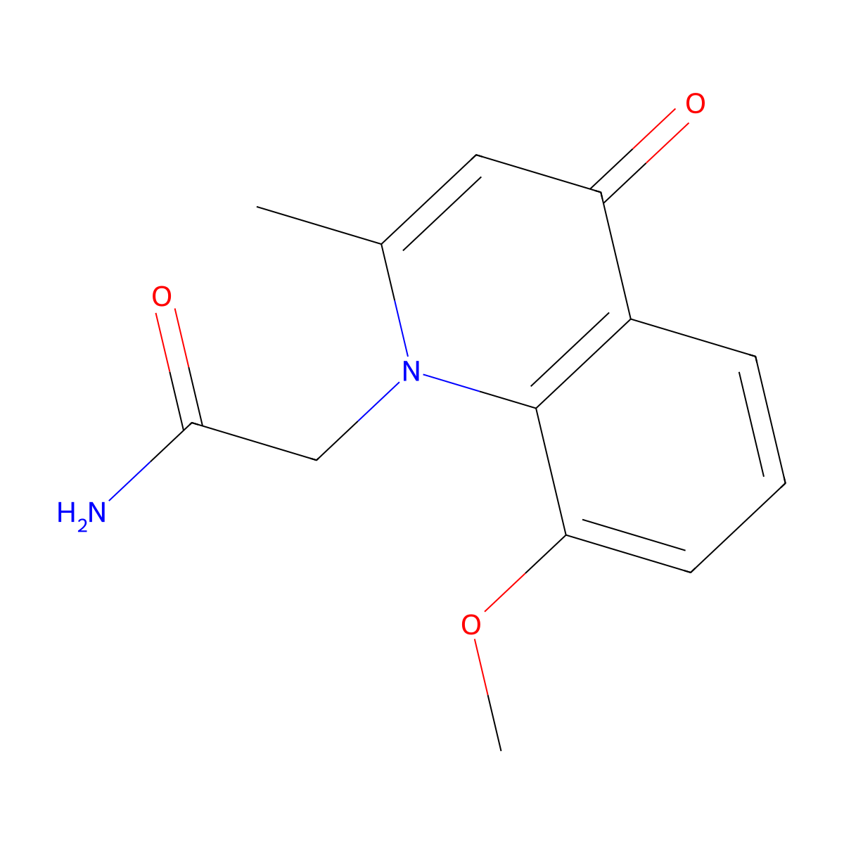 2-(8-methoxy-2-methyl-4-oxoquinolin-1(4H)-yl)acetamide molecular structure, CAS 384362-84-9