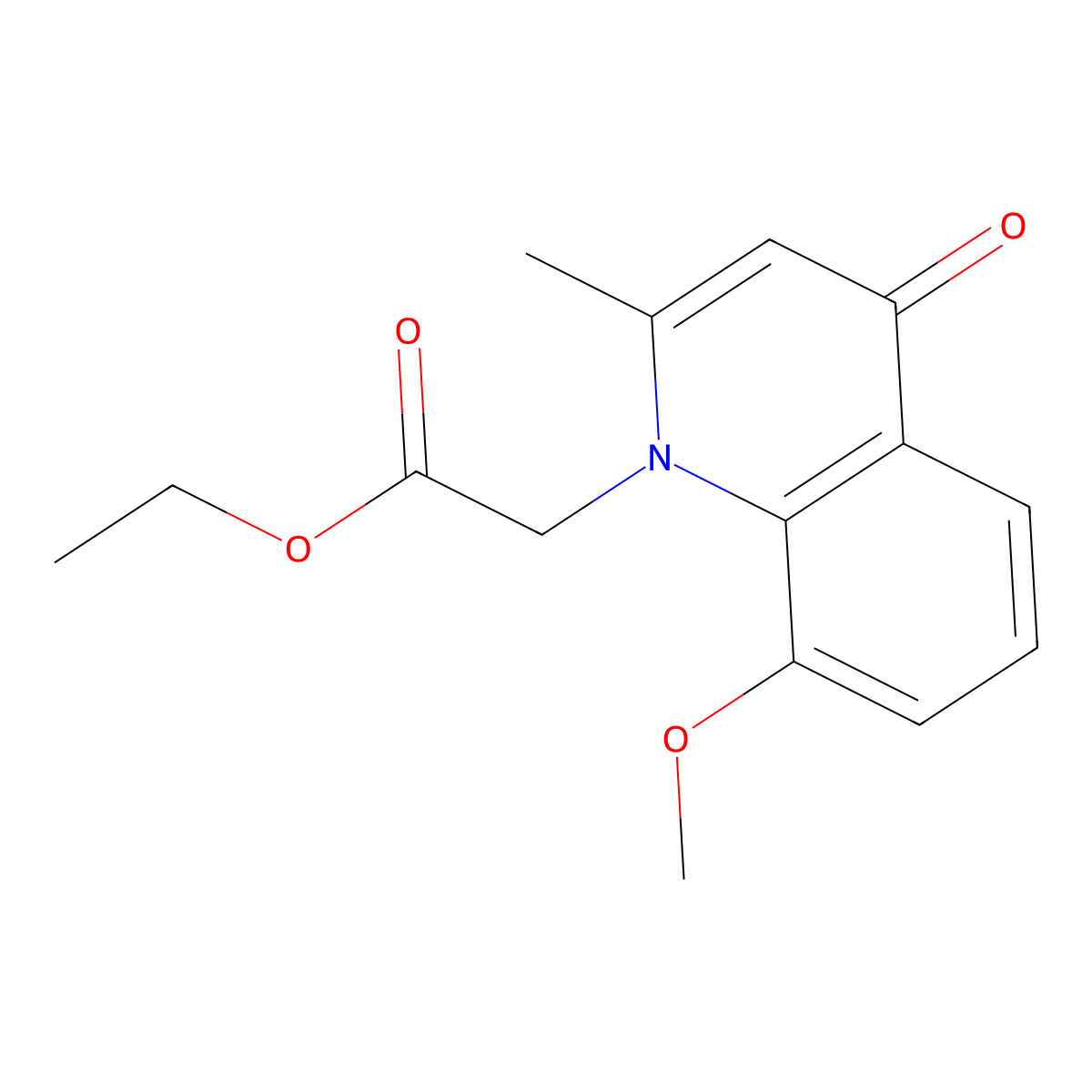 (8-Methoxy-2-methyl-4-oxo-4H-quinolin-1-yl)-acetic acid ethyl ester molecular structure, CAS 384362-94-1