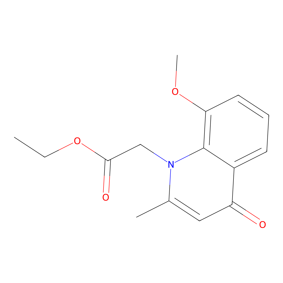 (8-Methoxy-2-methyl-4-oxo-4H-quinolin-1-yl)-acetic acid ethyl ester molecular structure, CAS 384362-94-1