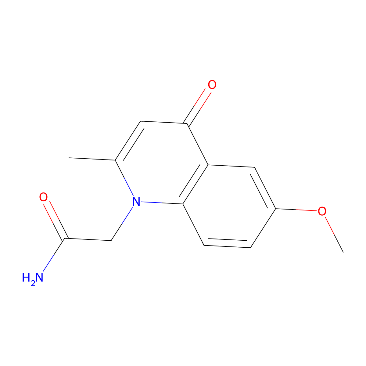 2-(6-methoxy-2-methyl-4-oxoquinolin-1(4H)-yl)acetamide molecular structure, CAS 384363-09-1