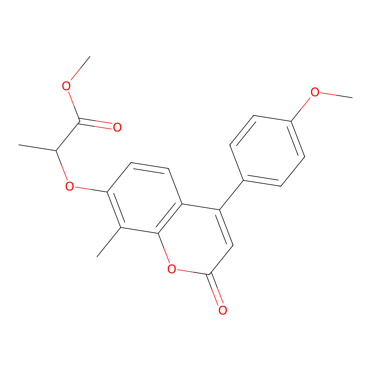 methyl 2-{[4-(4-methoxyphenyl)-8-methyl-2-oxo-2H-chromen-7-yl]oxy}propanoate molecular structure, CAS 384363-13-7