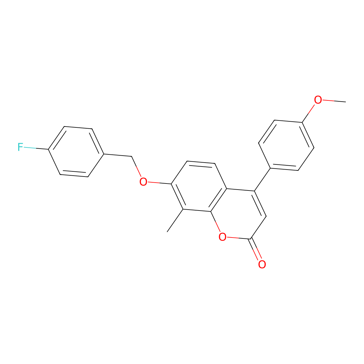 7-[(4-fluorobenzyl)oxy]-4-(4-methoxyphenyl)-8-methyl-2H-chromen-2-one molecular structure, CAS 384363-33-1