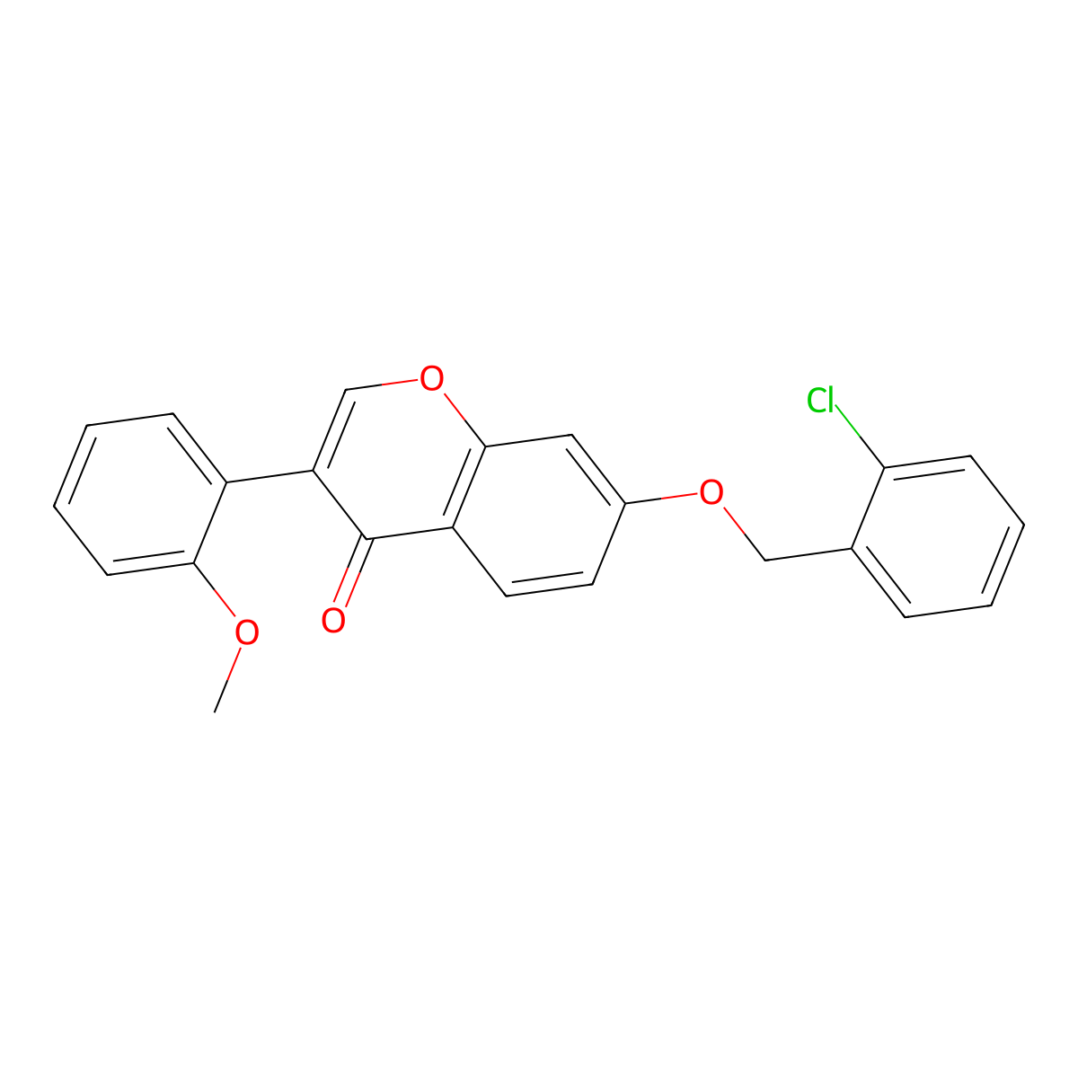7-[(2-Chlorophenyl)methoxy]-3-(2-methoxyphenyl)chromen-4-one molecular structure, CAS 384363-52-4