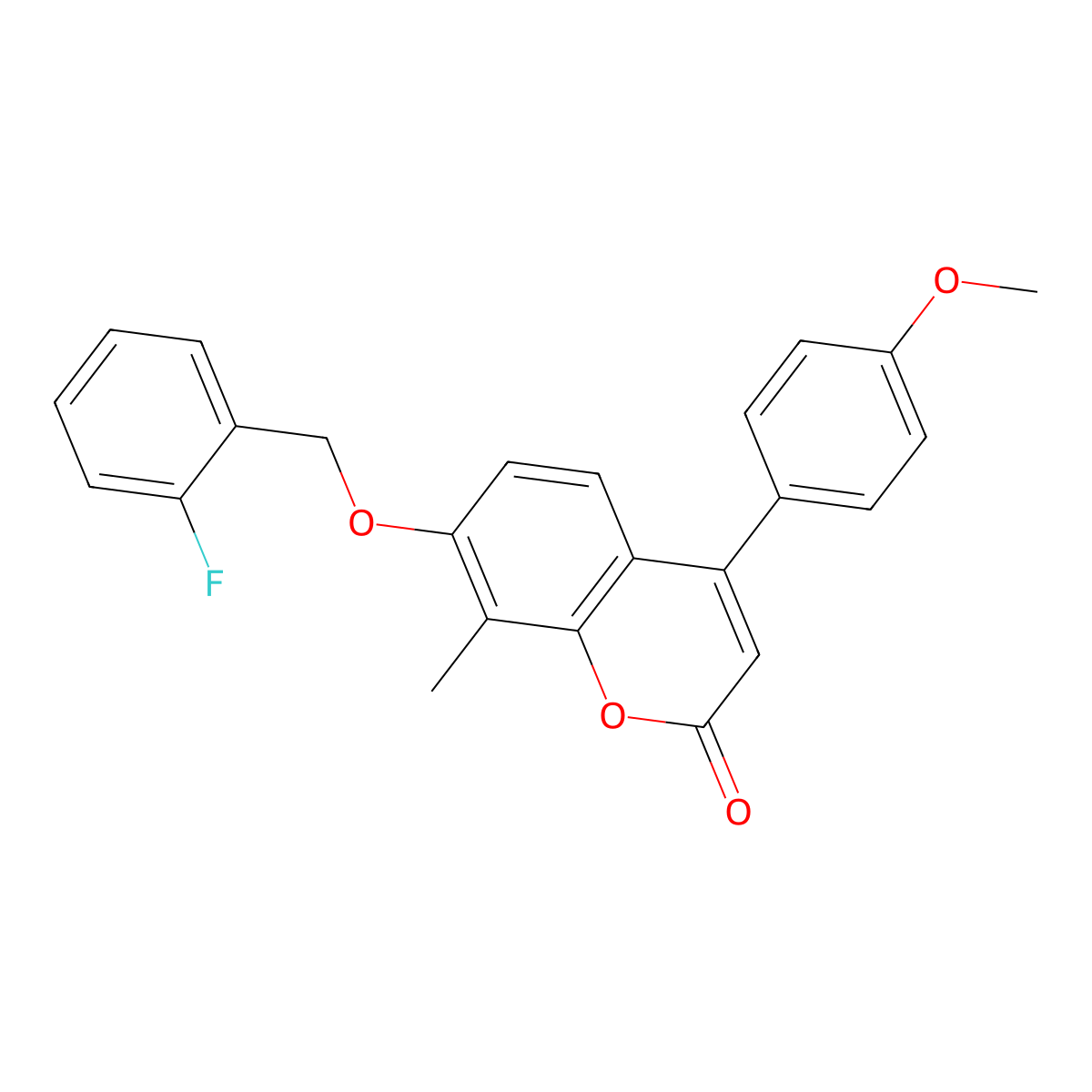7-[(2-fluorobenzyl)oxy]-4-(4-methoxyphenyl)-8-methyl-2H-chromen-2-one molecular structure, CAS 384363-64-8