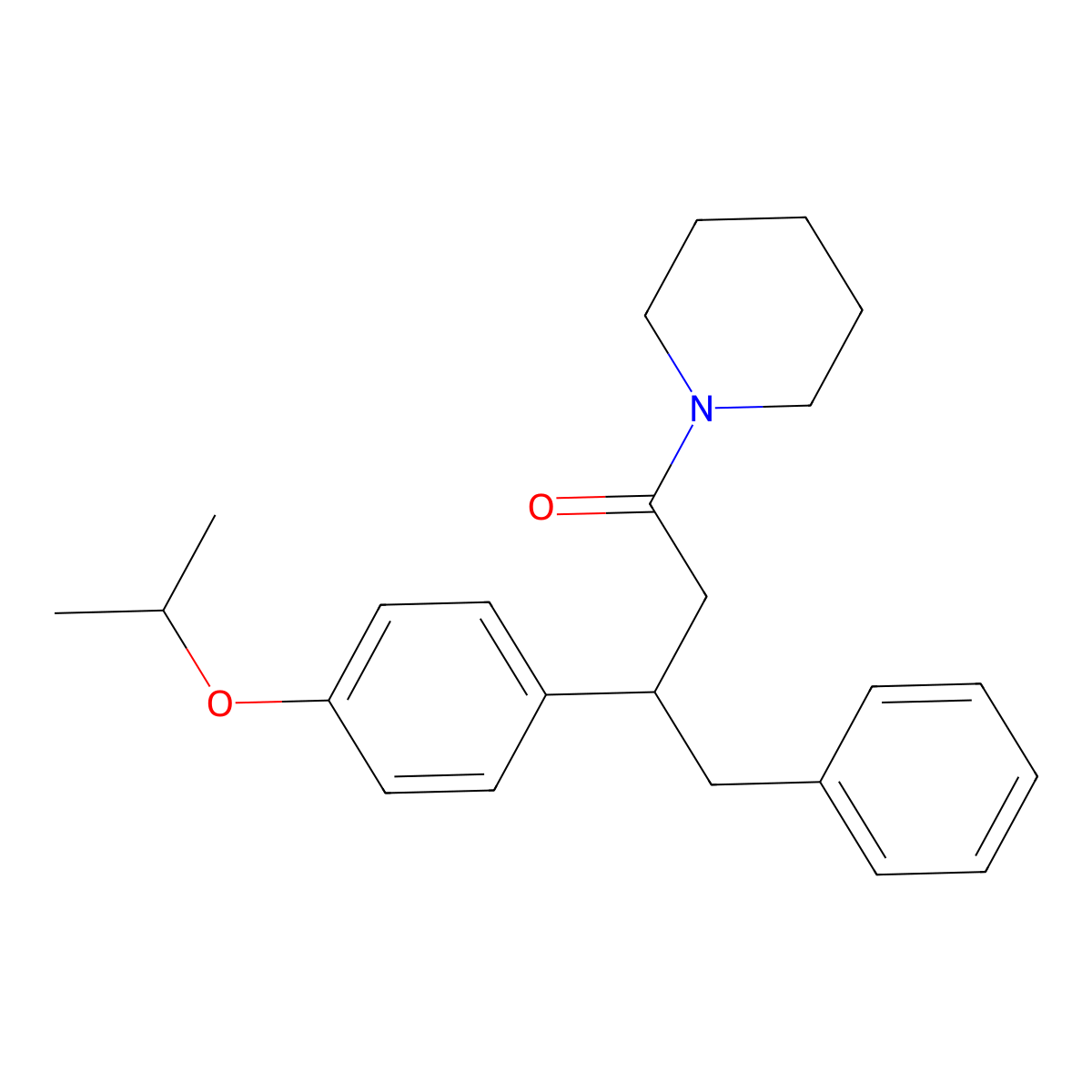 4-Phenyl-1-piperidin-1-yl-3-(4-propan-2-yloxyphenyl)butan-1-one molecular structure, CAS 384363-71-7