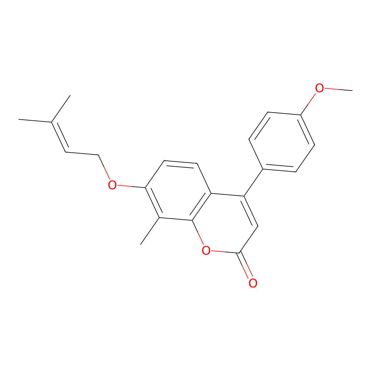 4-(4-methoxyphenyl)-8-methyl-7-[(3-methyl-2-butenyl)oxy]-2H-chromen-2-one molecular structure, CAS 384363-89-7