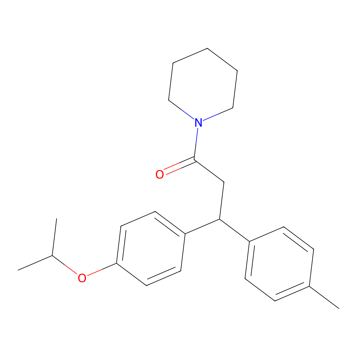 3-(4-Methylphenyl)-1-piperidin-1-yl-3-(4-propan-2-yloxyphenyl)propan-1-one molecular structure, CAS 384363-97-7
