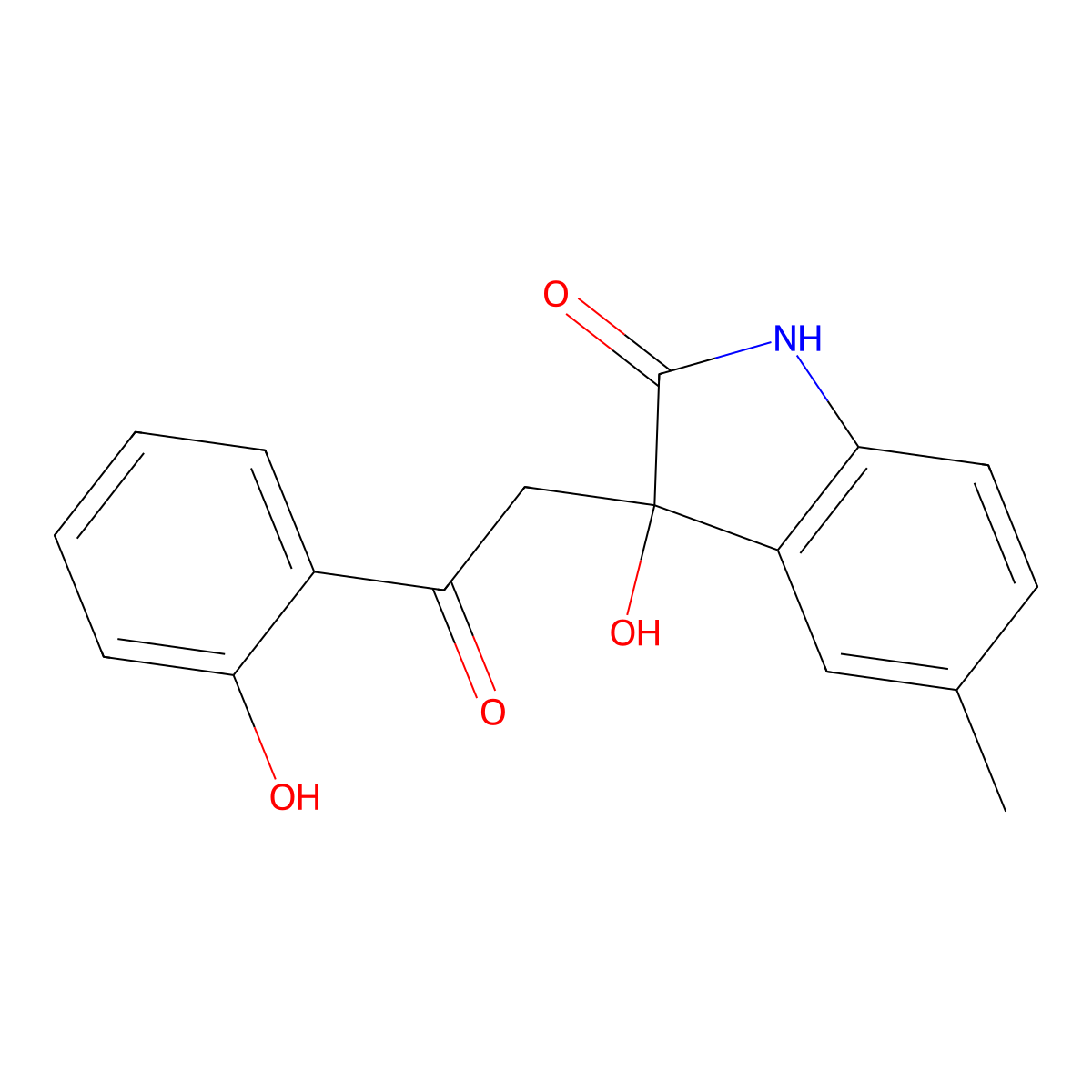 3-hydroxy-3-[2-(2-hydroxyphenyl)-2-oxoethyl]-5-methyl-1H-indol-2-one molecular structure, CAS 384364-06-1